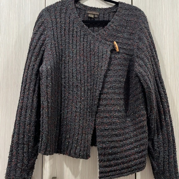 Royal Robbins | Toggle Boucle Cardigan | Grey /‎ Purple | Women's Size Large - Picture 4 of 7